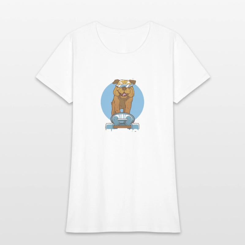 Cool dog on the skateboard