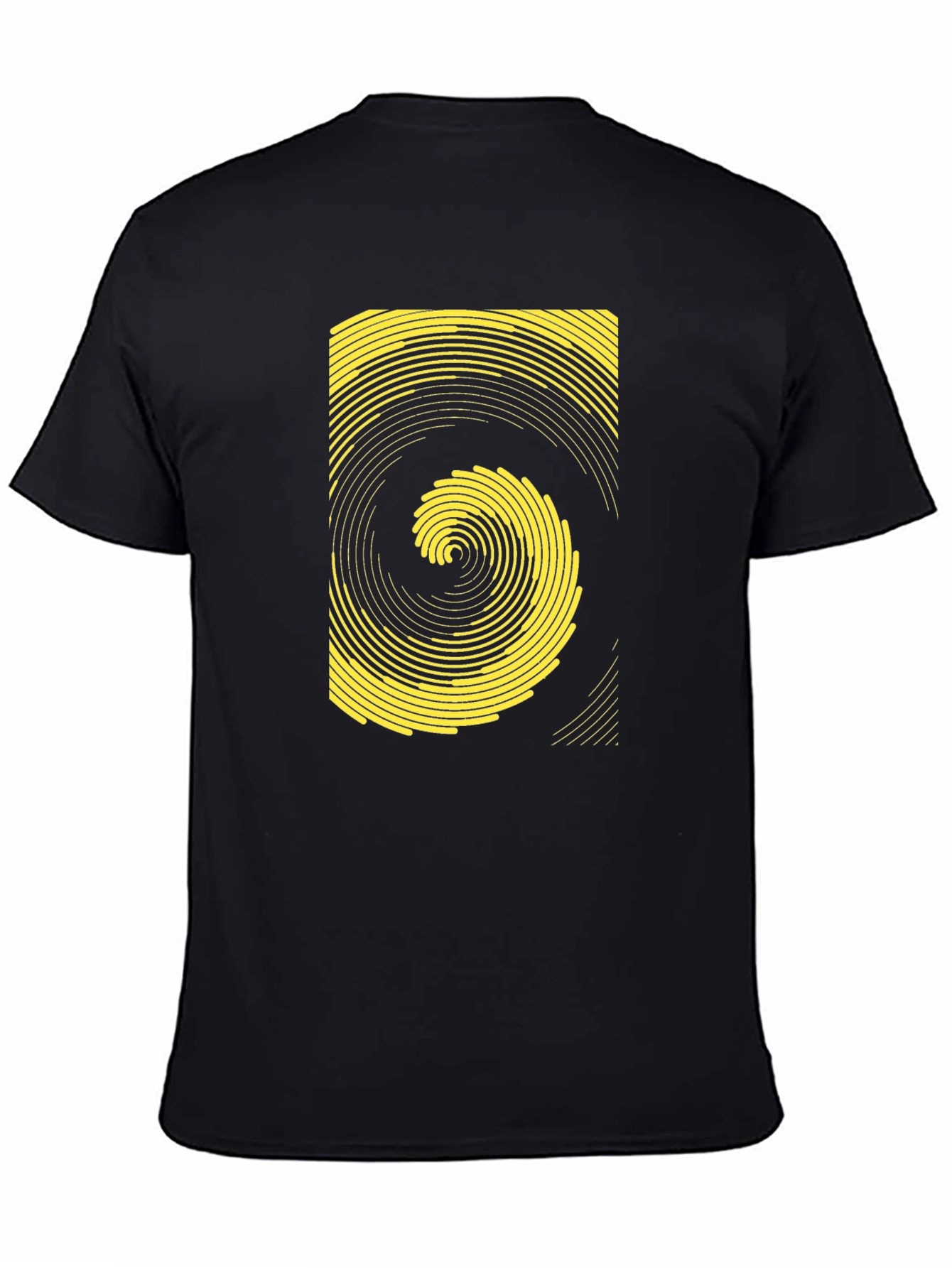 Geometric Swirl Graphic Tee - Black