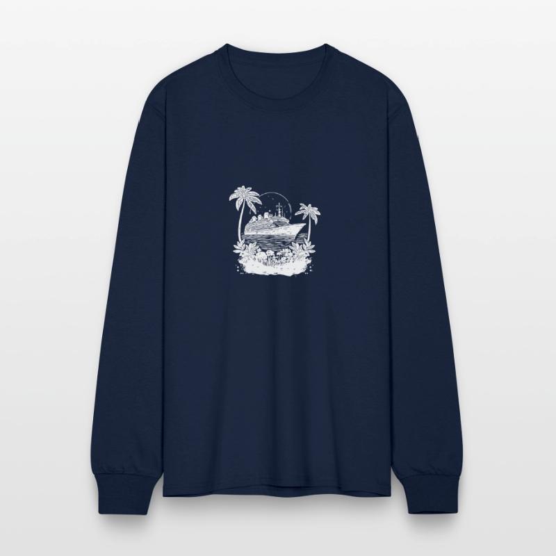 Cruise Ship In Sunset With Palm Trees