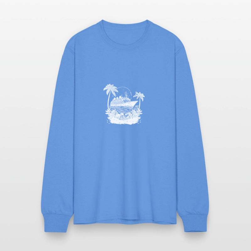 Cruise Ship In Sunset With Palm Trees