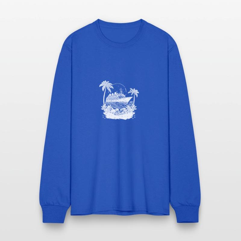 Cruise Ship In Sunset With Palm Trees