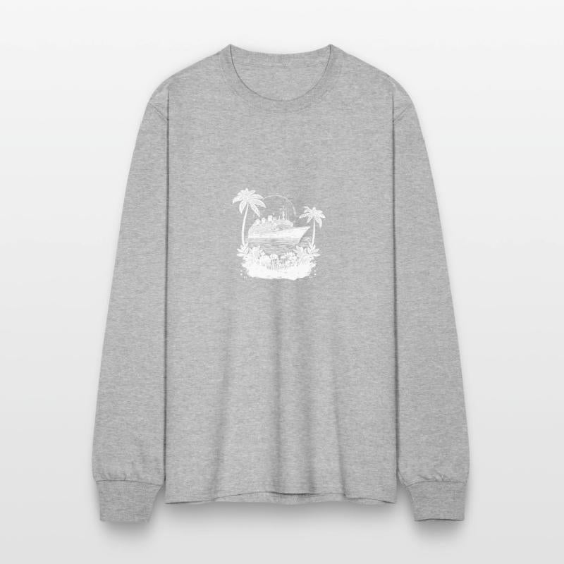 Cruise Ship In Sunset With Palm Trees