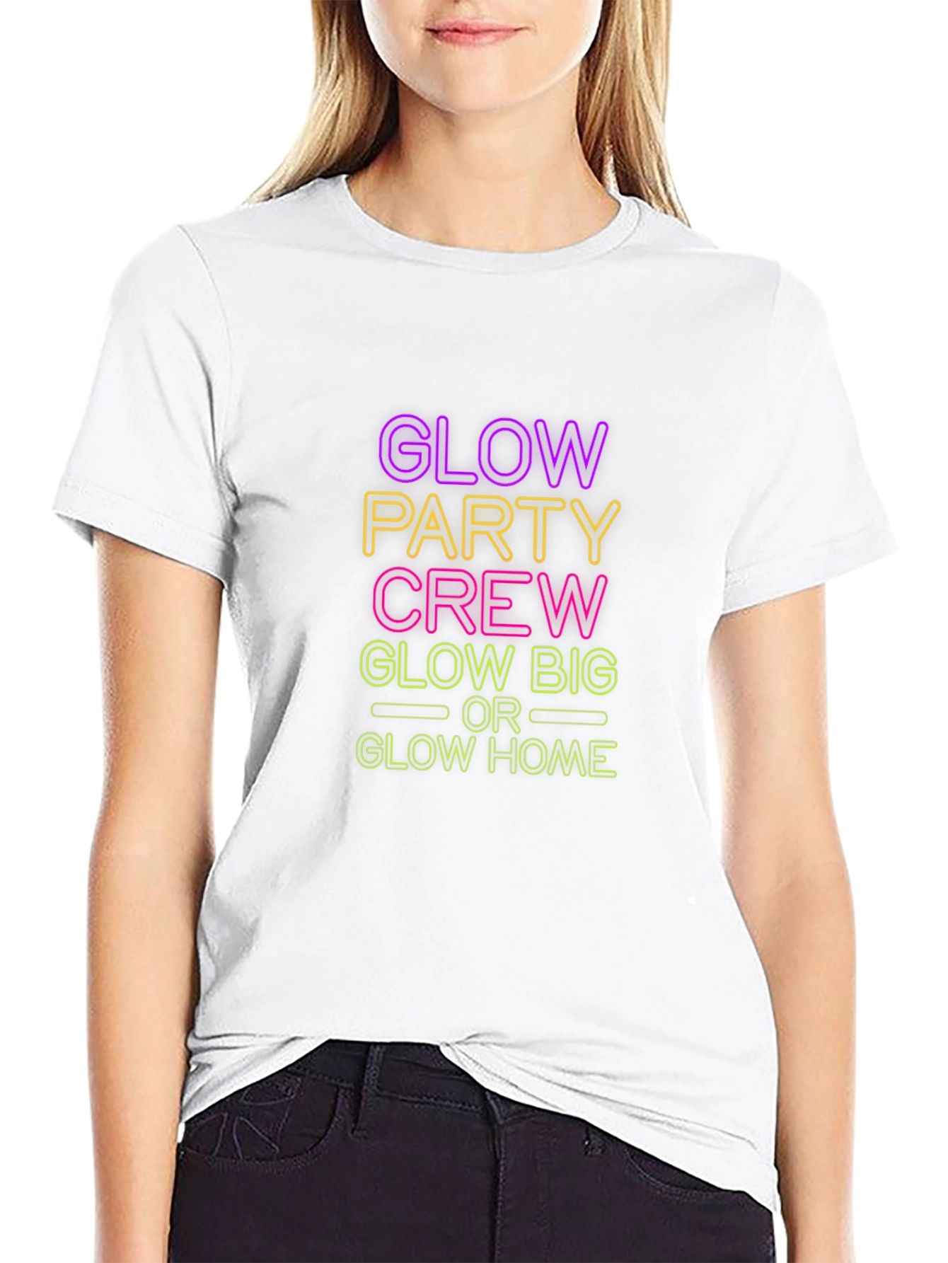 Glow Party Crew Black T-Shirt