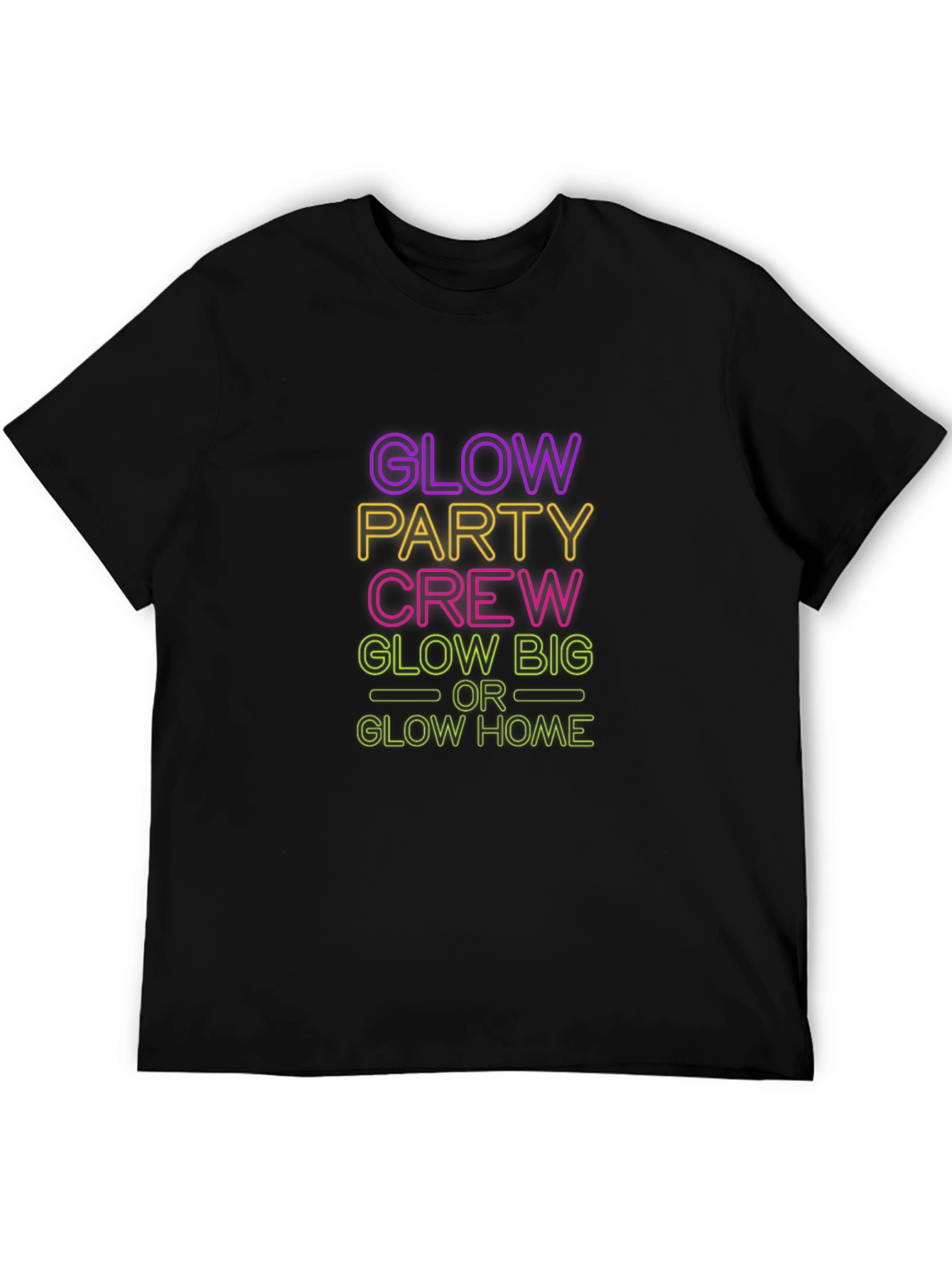 Glow Party Crew Black T-Shirt