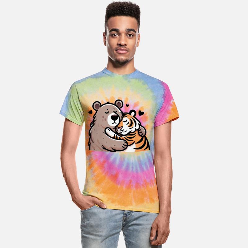 Cuddling Bear And Tiger In Love