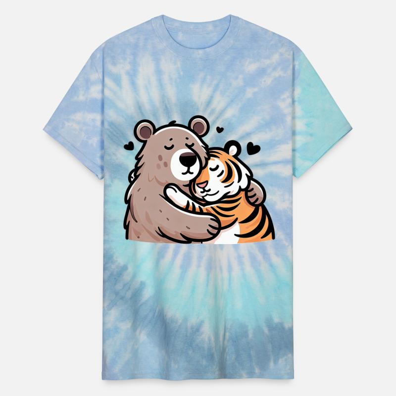 Cuddling Bear And Tiger In Love