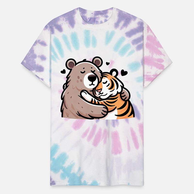 Cuddling Bear And Tiger In Love