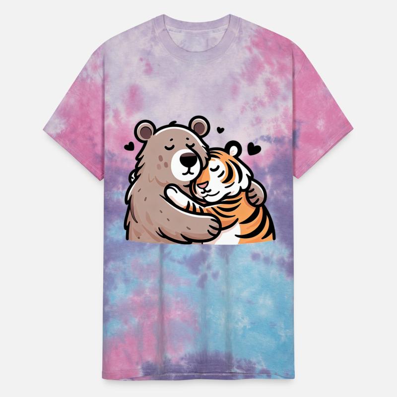 Cuddling Bear And Tiger In Love