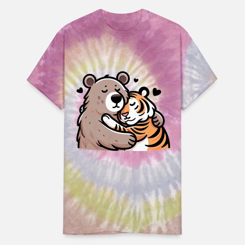 Cuddling Bear And Tiger In Love