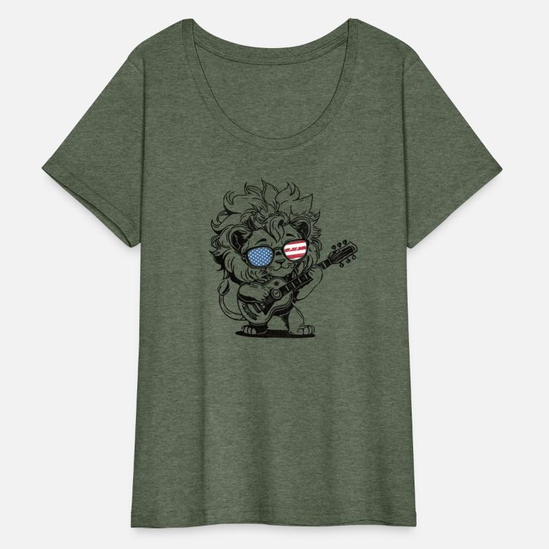 Cute baby lion playing guitar - funny saying