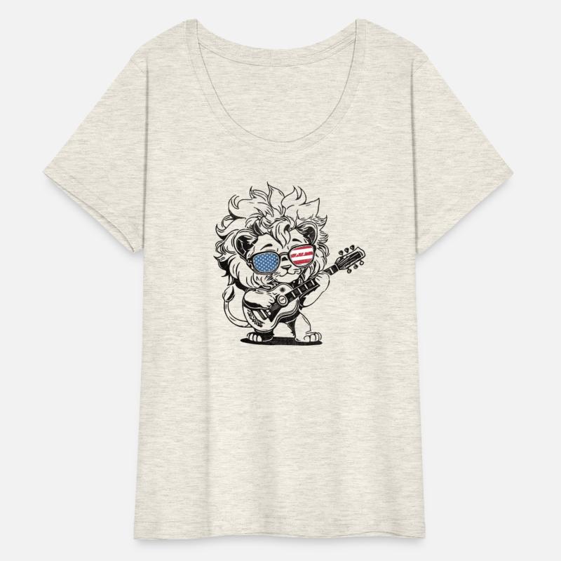 Cute baby lion playing guitar - funny saying