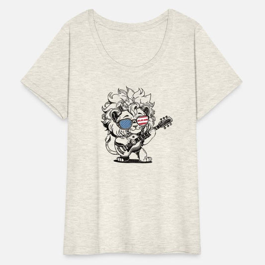 Cute baby lion playing guitar - funny saying