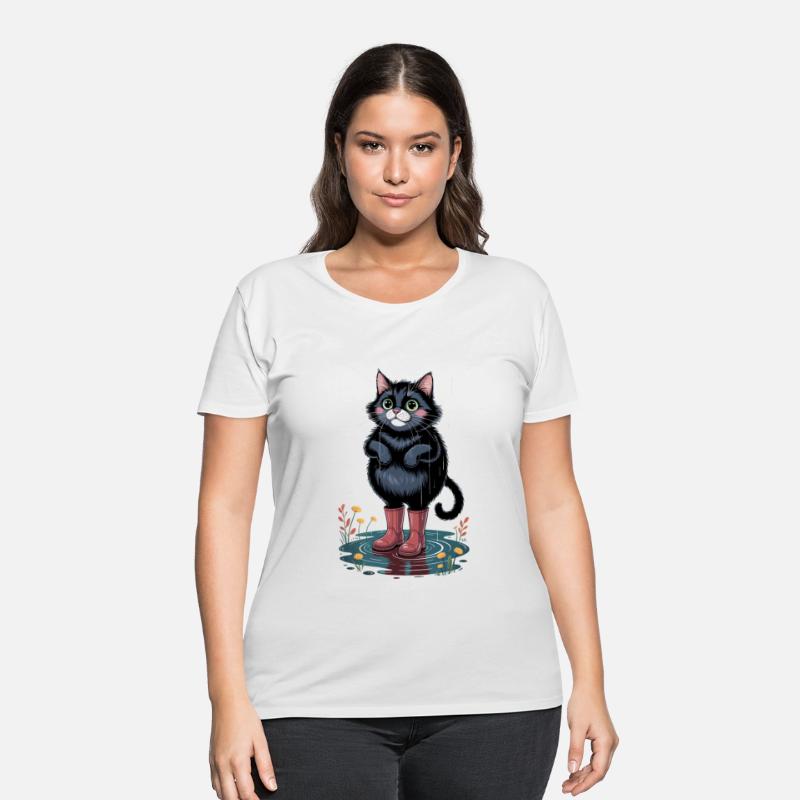 Cute Black Cat In The Rain