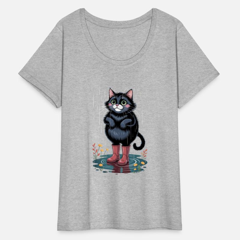 Cute Black Cat In The Rain