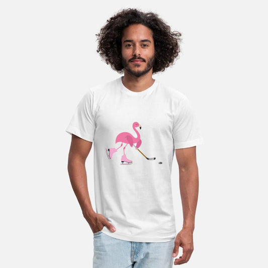 Cute Pink Flamingo Playing Playing Hockey Sports