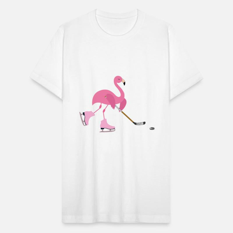 Cute Pink Flamingo Playing Playing Hockey Sports