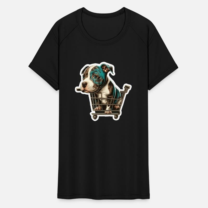 Cute Pitbull In A Shopping Cart