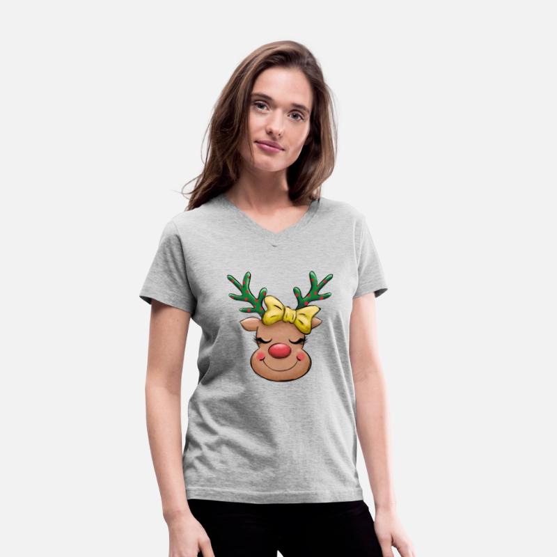 Cute Reindeer Red Nose Christmas Holiday