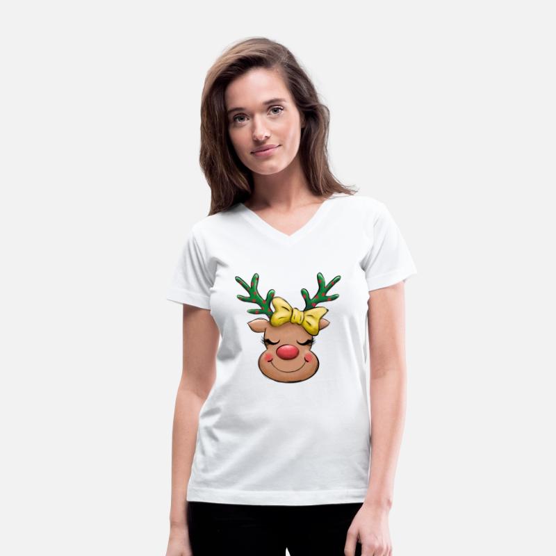 Cute Reindeer Red Nose Christmas Holiday