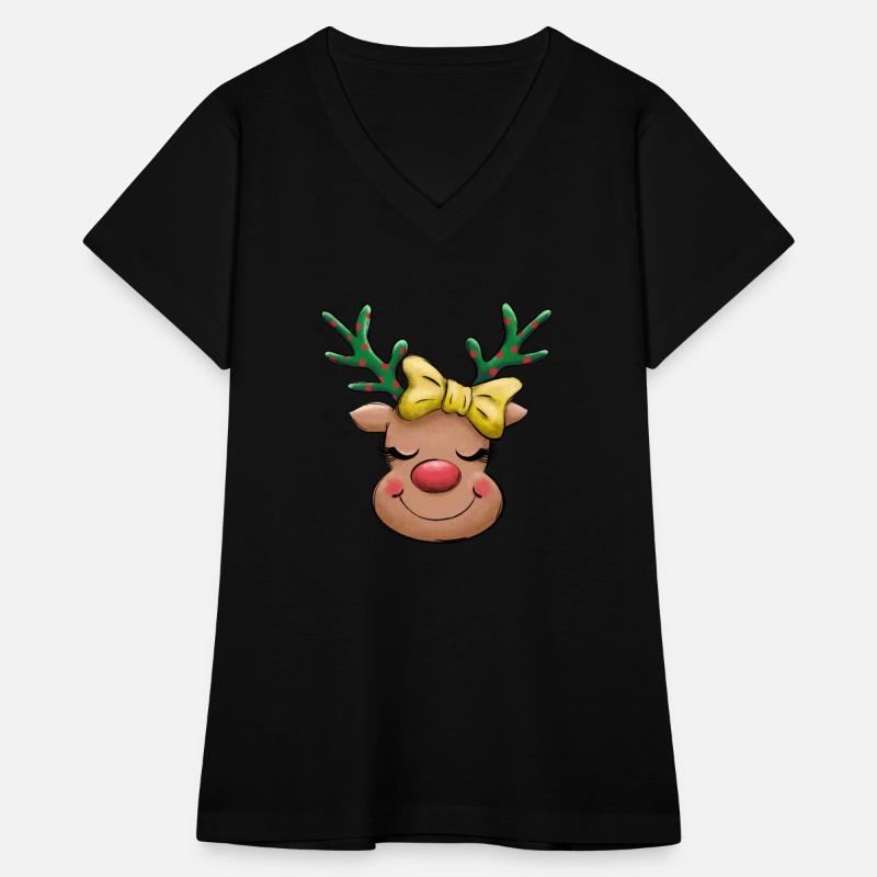 Cute Reindeer Red Nose Christmas Holiday