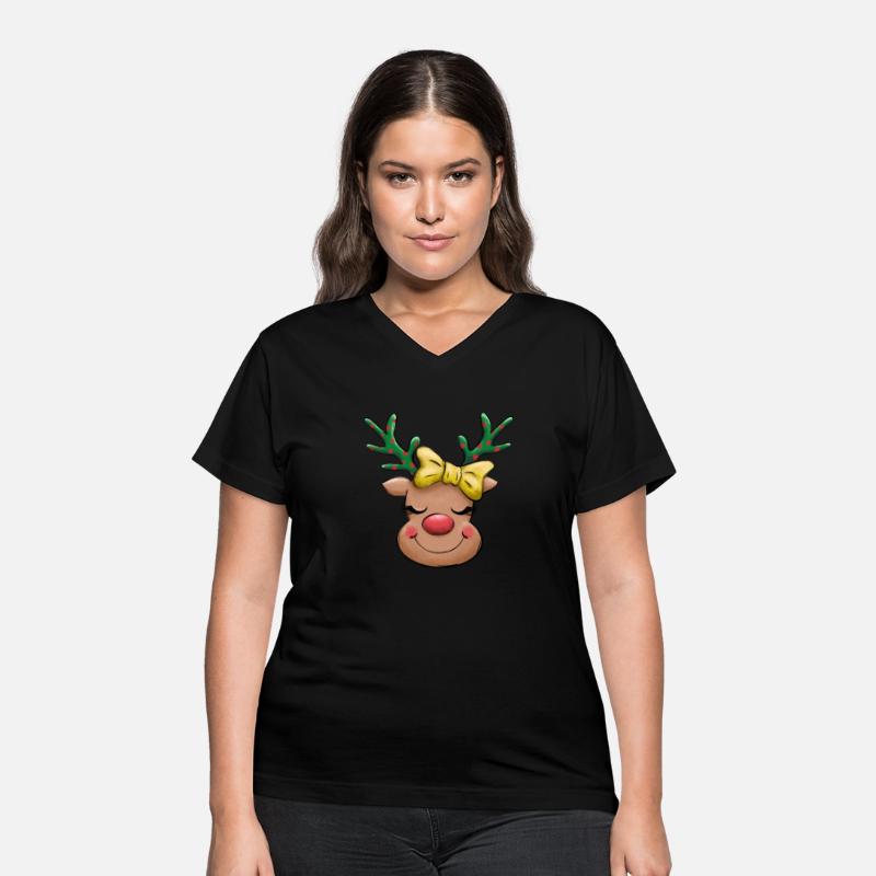 Cute Reindeer Red Nose Christmas Holiday