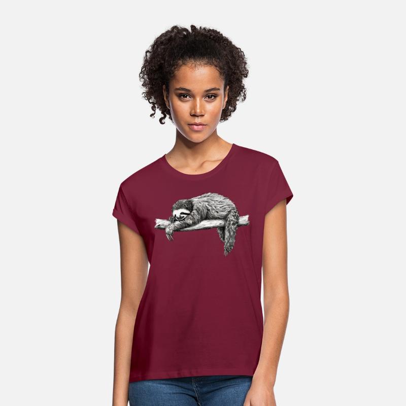 Cute Sleeping Sloth on a Forest Tree Branch Design