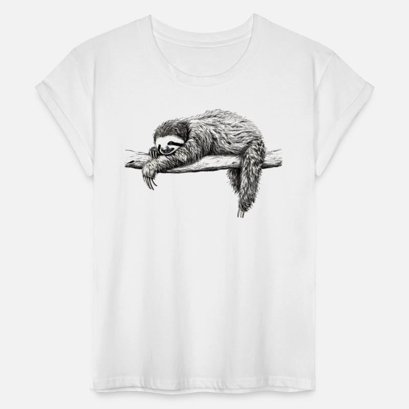 Cute Sleeping Sloth on a Forest Tree Branch Design