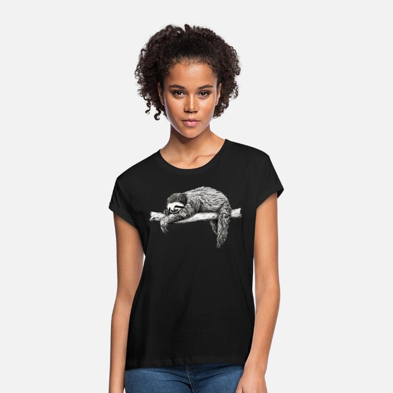 Cute Sleeping Sloth on a Forest Tree Branch Design