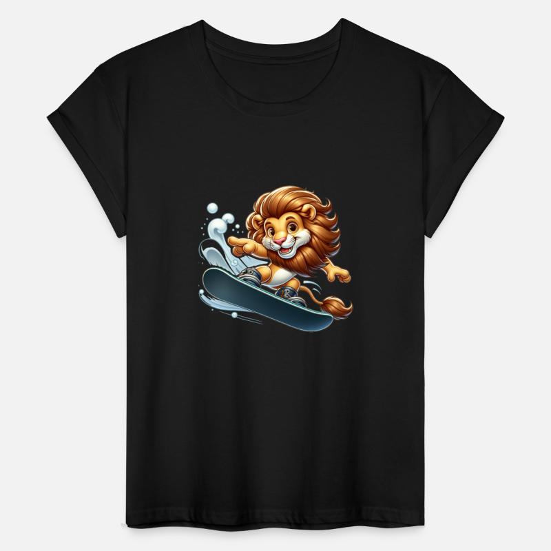 Cute Snowboarder Lion