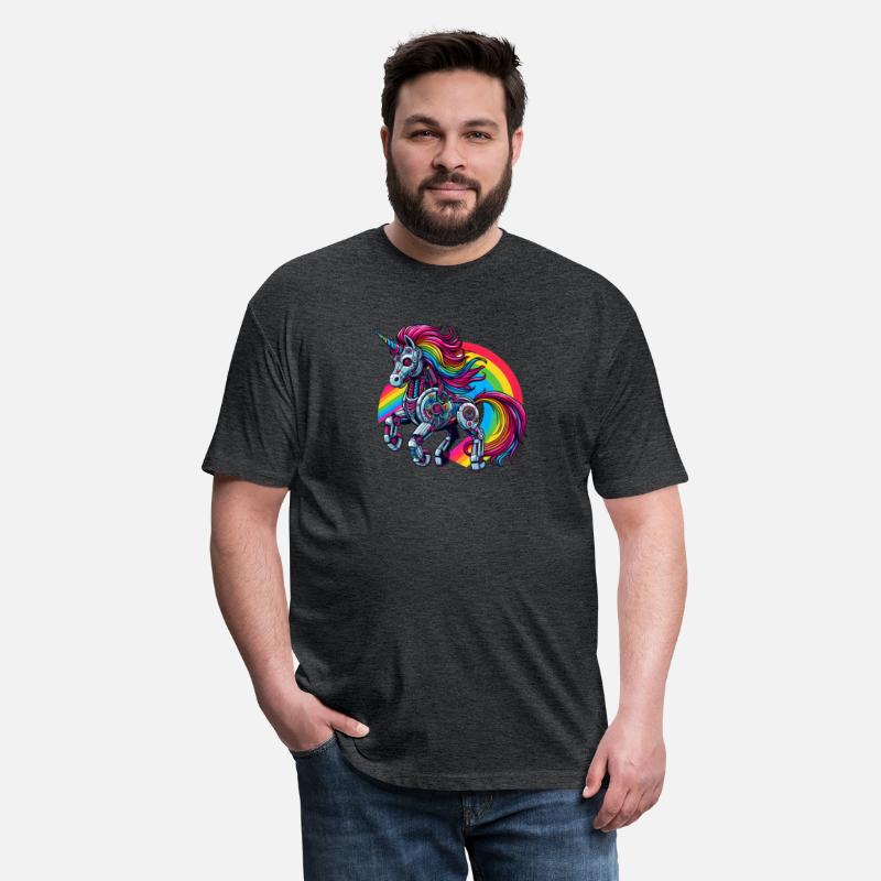 Cyborg Unicorn with Rainbow