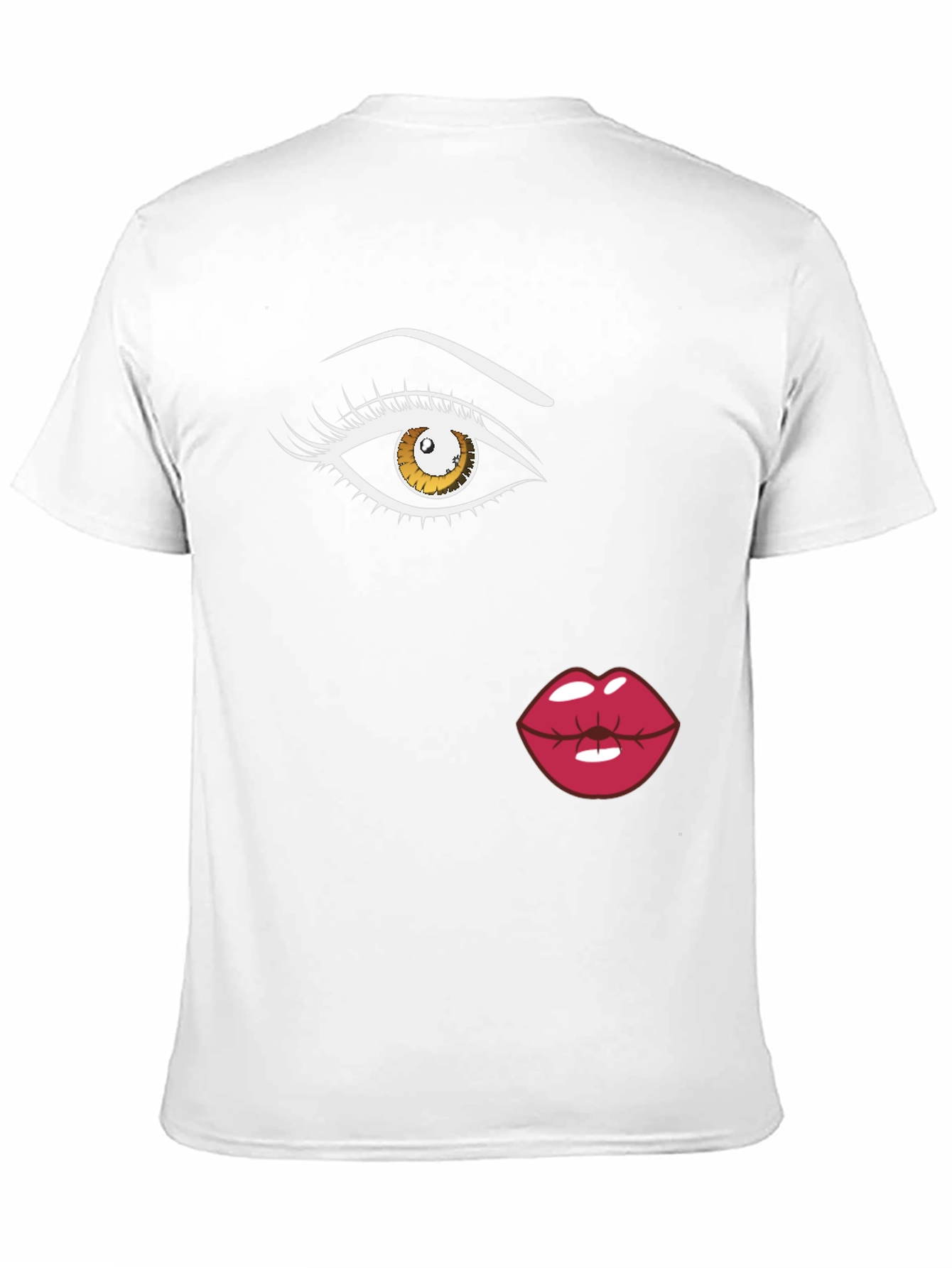 Eye and Lips Graphic Black T-Shirt