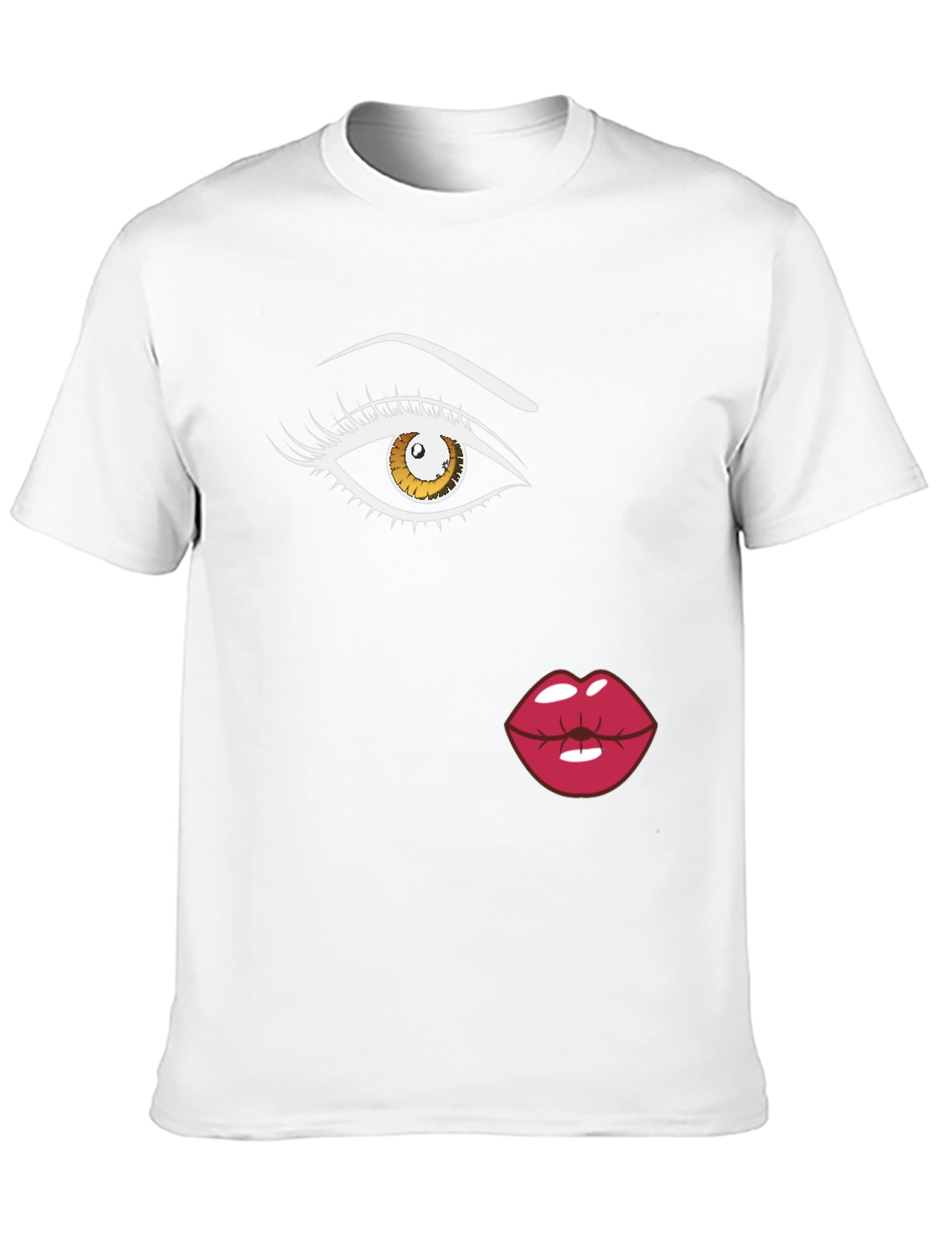 Eye and Lips Graphic Black T-Shirt