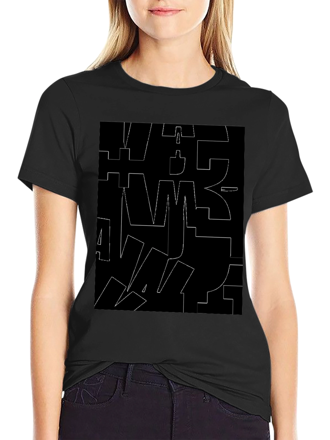 Abstract Black T-Shirt