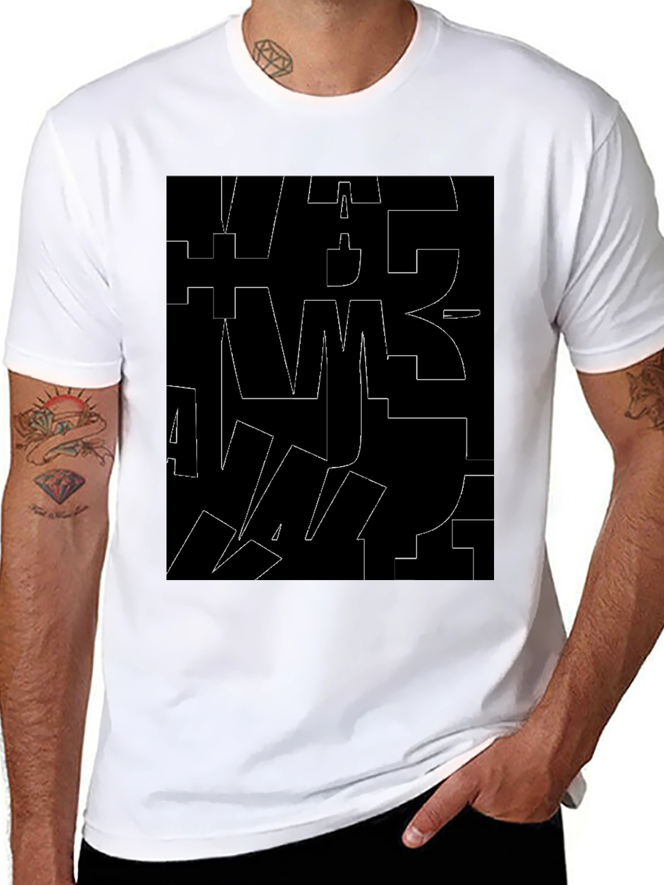 Abstract Black T-Shirt