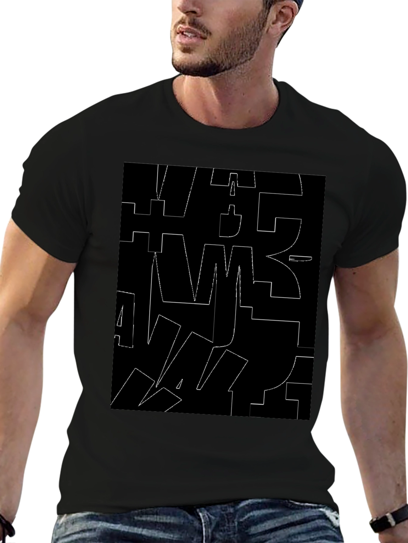 Abstract Black T-Shirt