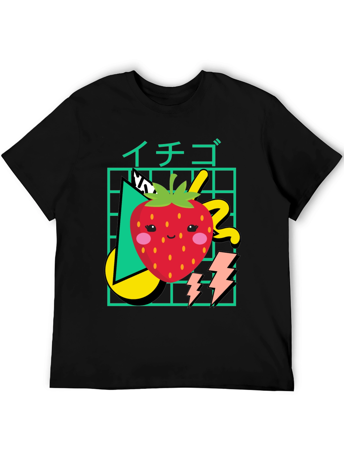 Kawaii Strawberry Graphic Tee - Retro 80s Style
