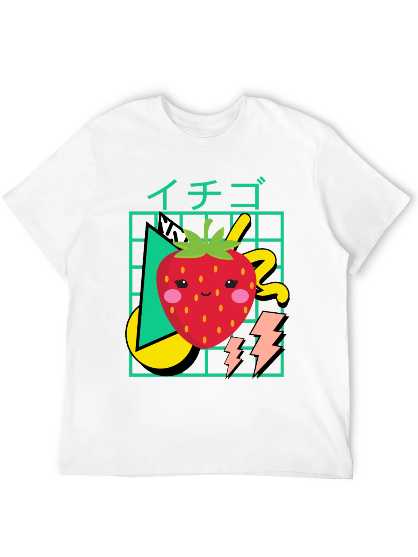 Kawaii Strawberry Graphic Tee - Retro 80s Style