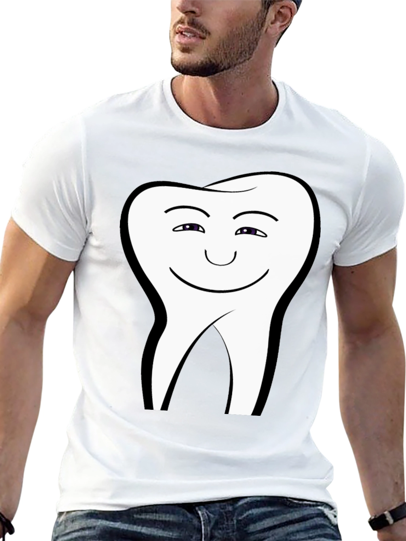 Funny Tooth Graphic Black T-Shirt