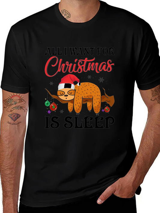 All I Want For Christmas Is Sleep Sloth T-Shirt