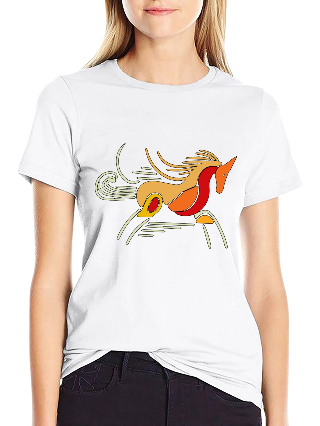 Abstract Horse Graphic T-Shirt