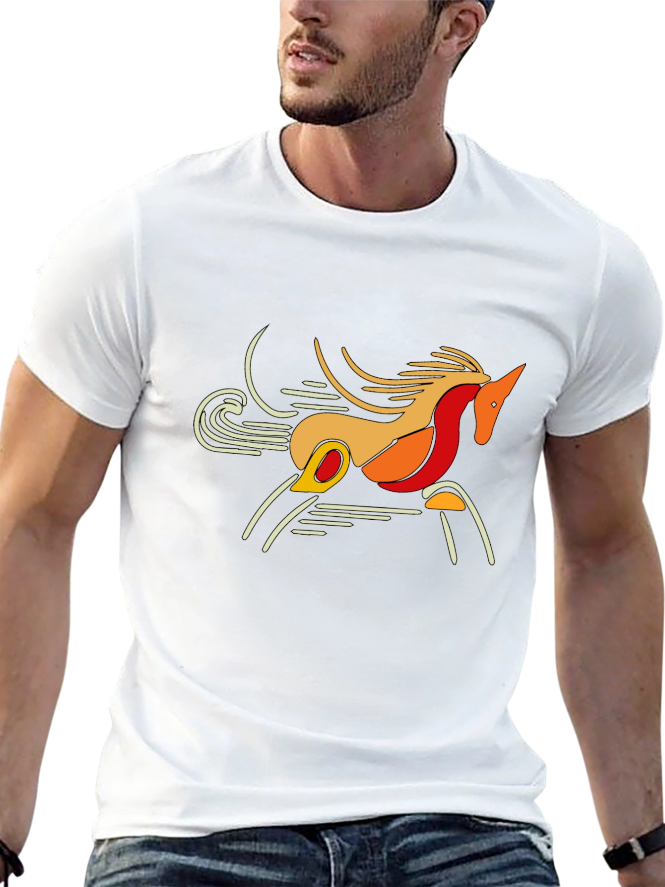 Abstract Horse Graphic T-Shirt
