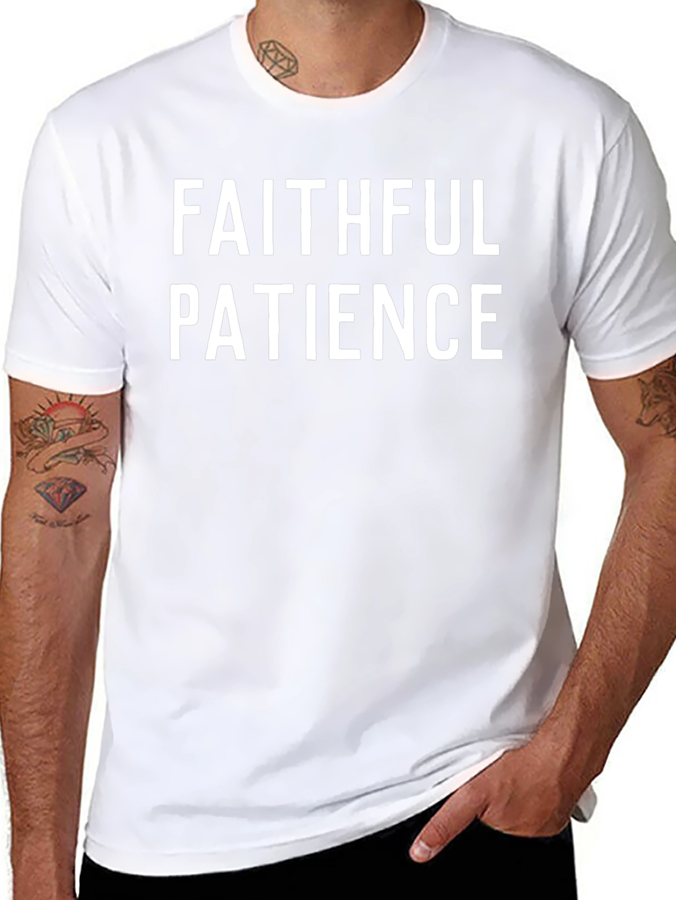 Faithful Patience T-Shirt - Black Crew Neck Tee