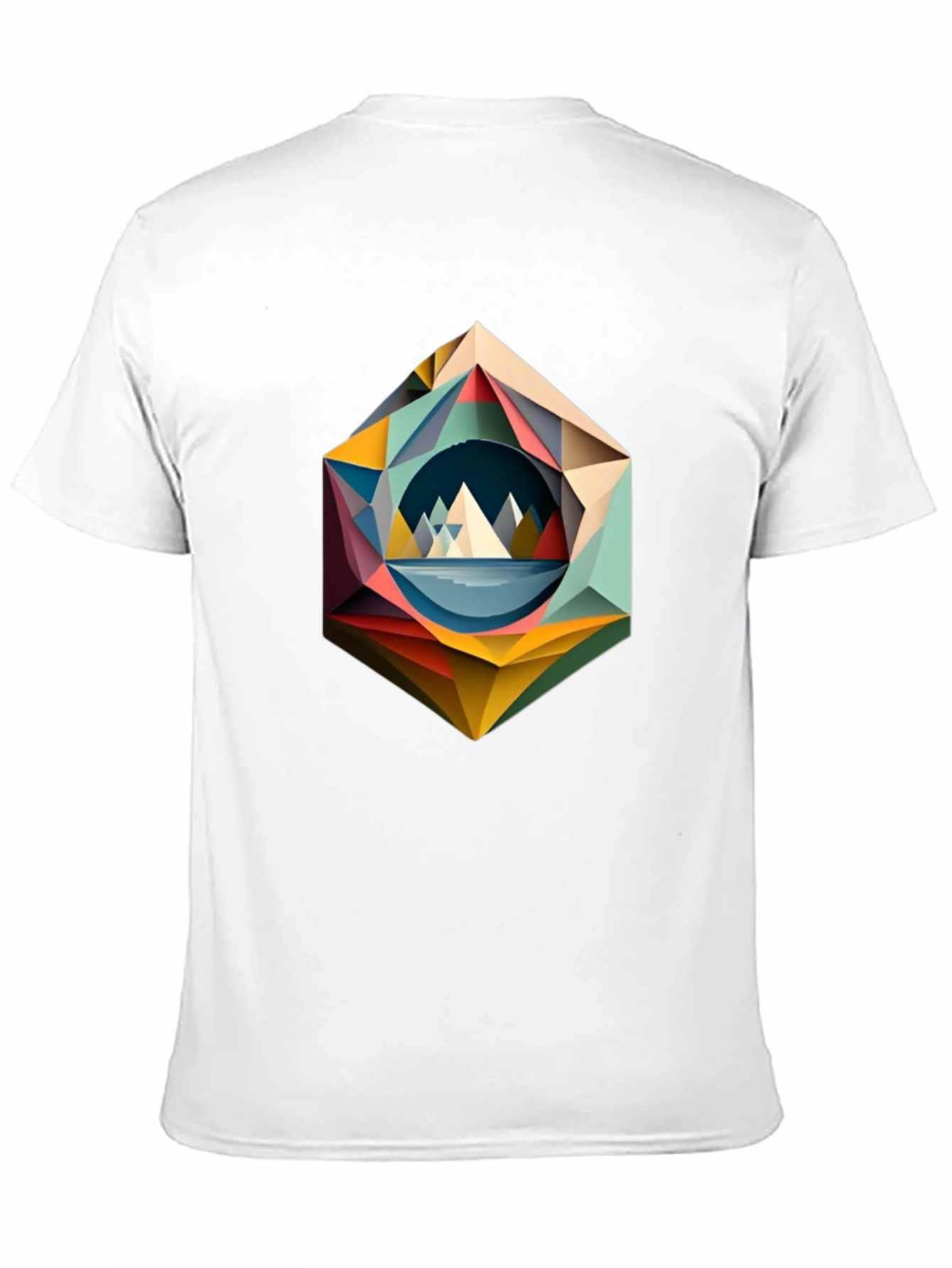 Geometric Mountain T-Shirt - Modern Art Design