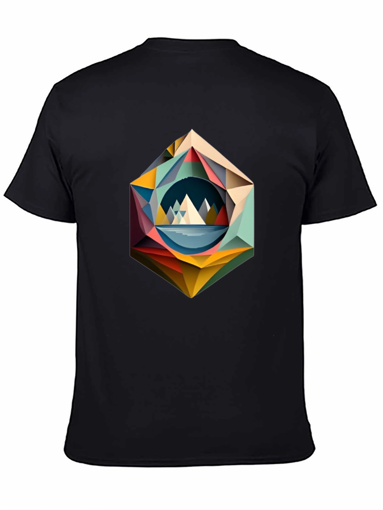 Geometric Mountain T-Shirt - Modern Art Design