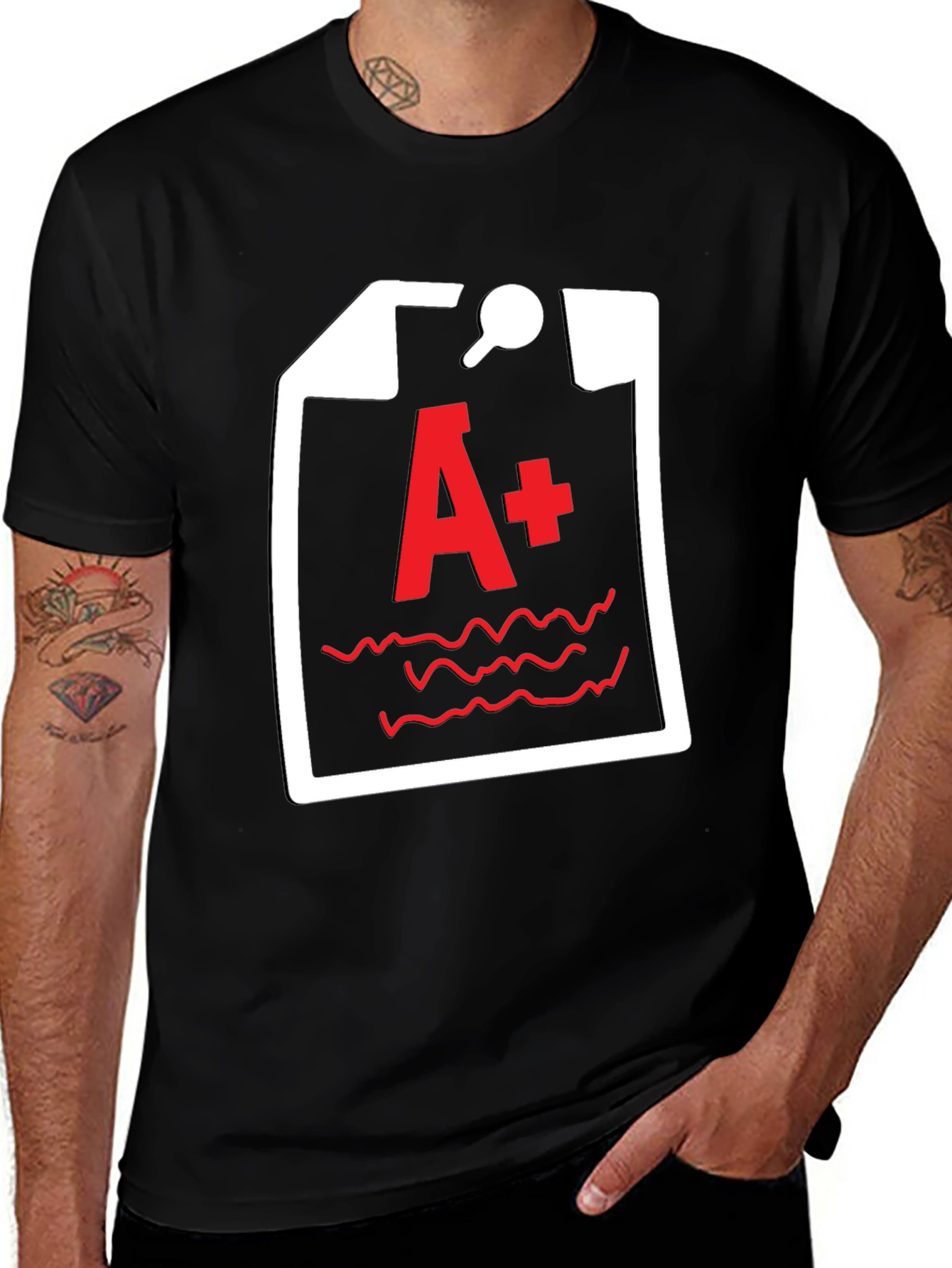 A+ Grade Black T-Shirt - Academic Humor Tee