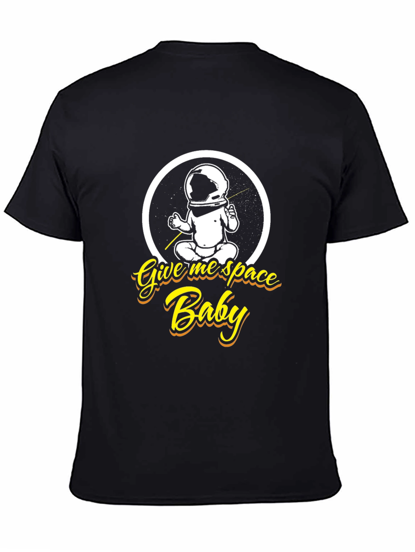 Give Me Space Baby Black Graphic T-Shirt