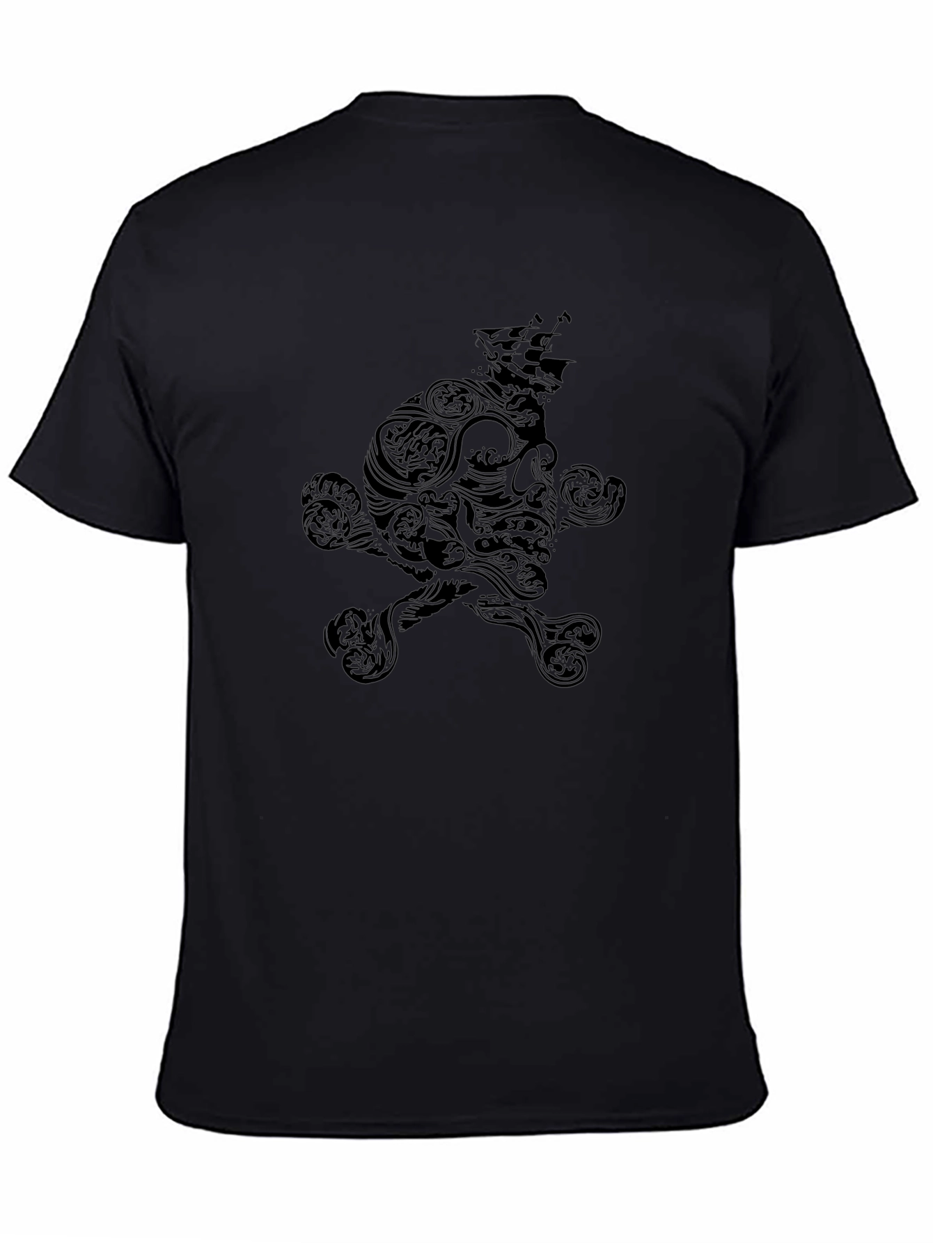 Skull & Ship Graphic Tee - Black