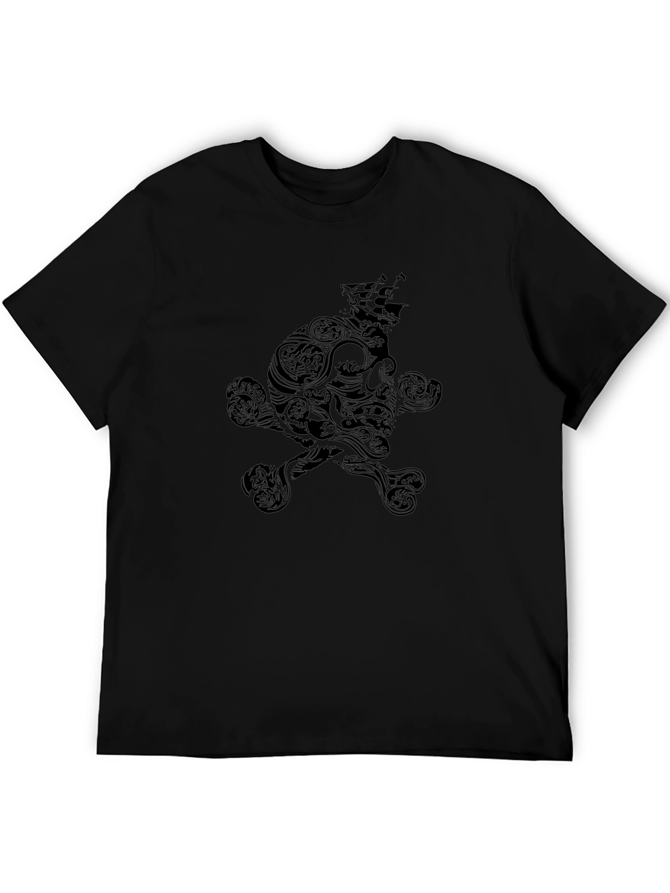 Skull & Ship Graphic Tee - Black