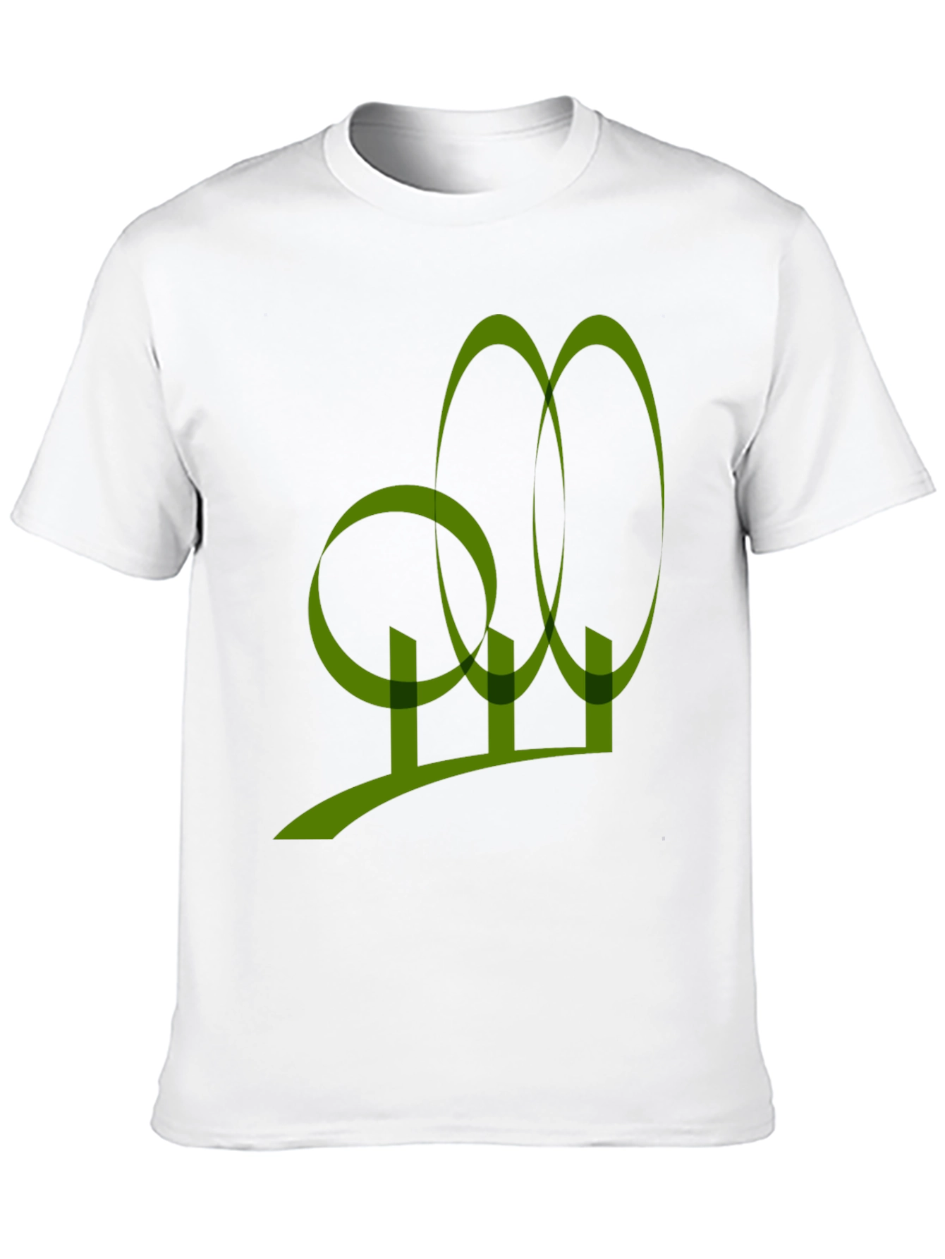 Abstract Olive Green Graphic Print Black T-Shirt