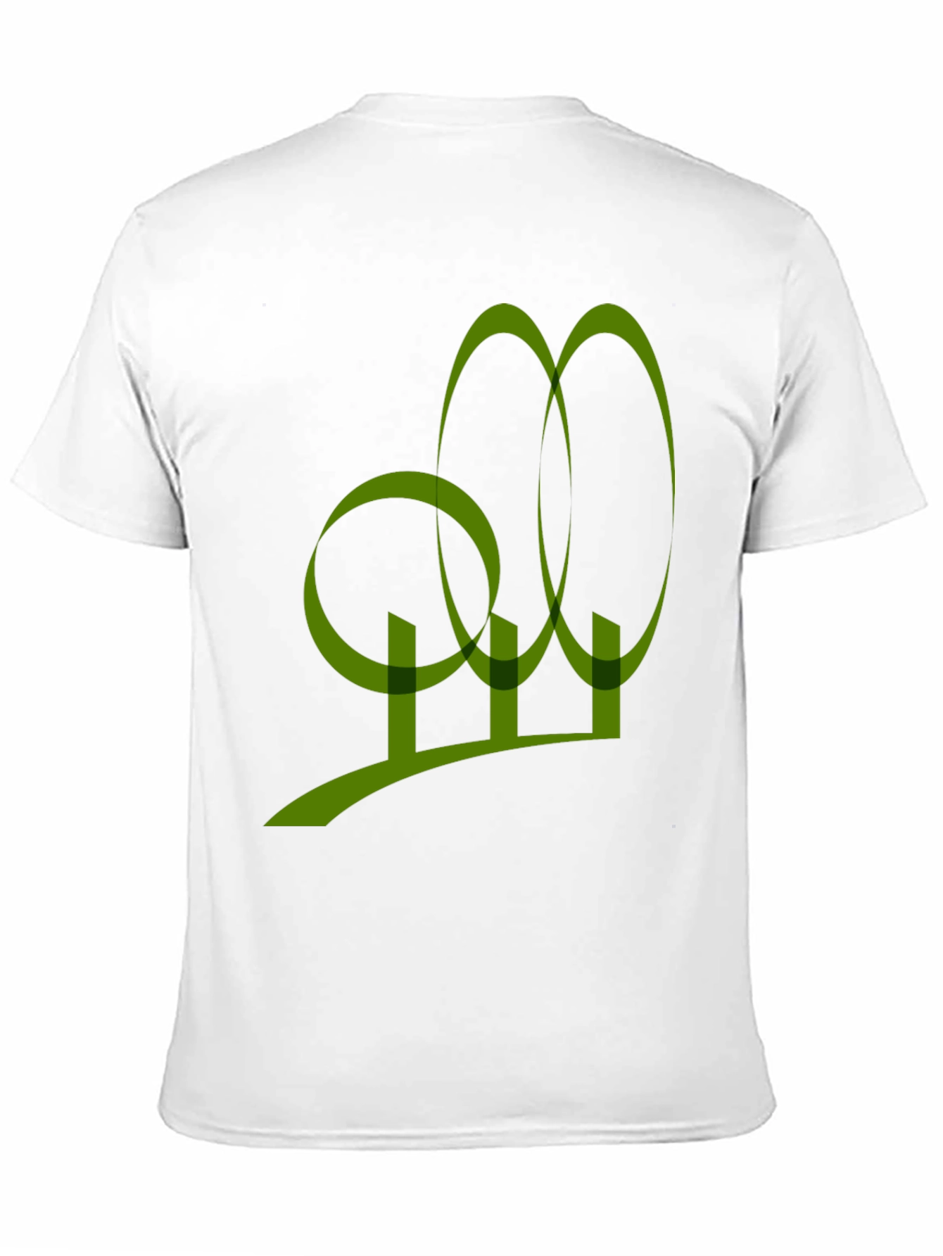 Abstract Olive Green Graphic Print Black T-Shirt